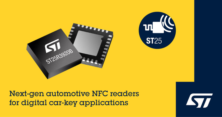 Next-generation NFC chip from ST Microelectronics eases certification of digital car-key systems 